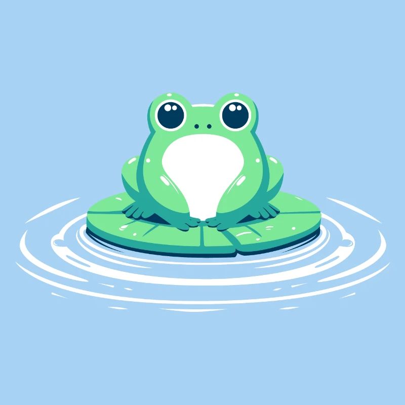 Grenouille sur nénuphar