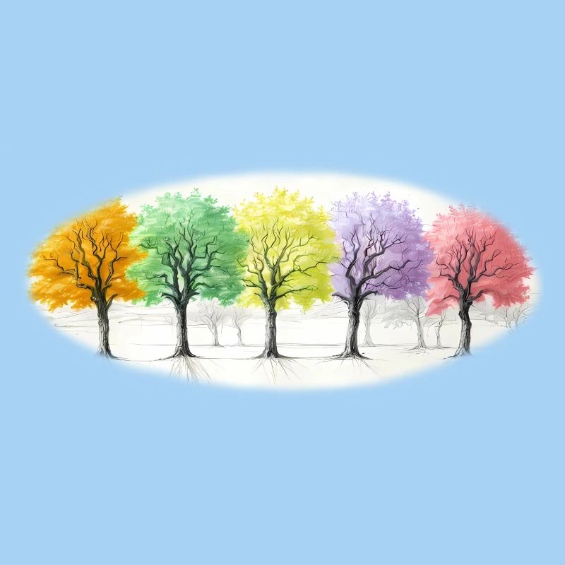 Colorful Trees Tree Forest