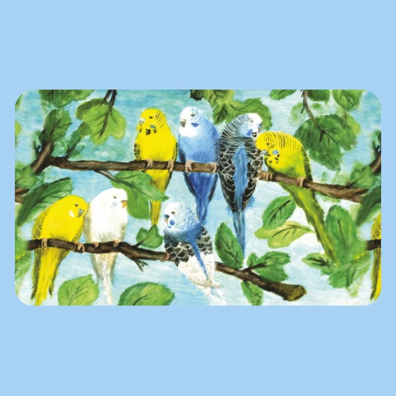 Budgies on a tree - pastel chalk