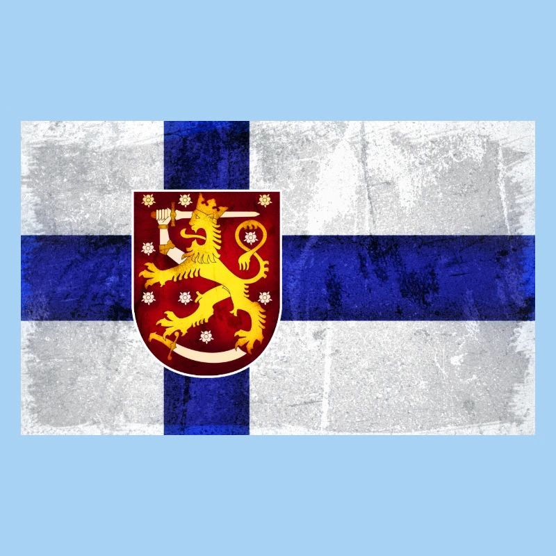 Finnland Flagge Löwe