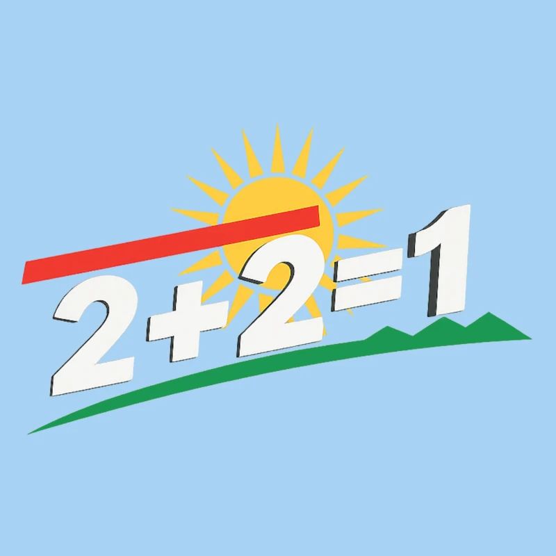 Sonnenlogo 2+2=1 Statement, kurdistan