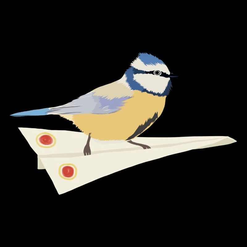 Blaumeise Papierflieger
