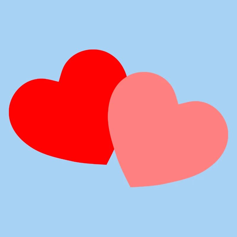 2 Hearts - red and pink
