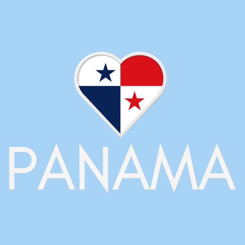 Cœur avec le drapeau du Panama, j’aime le Panama