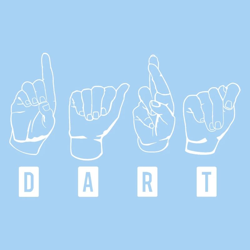 Dart,Darts,Dart-Gebärdensprache_Wei ß