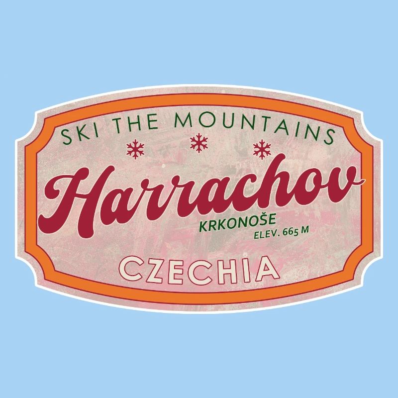 Harrachov Tchèque Label de ski tchèque Rétro