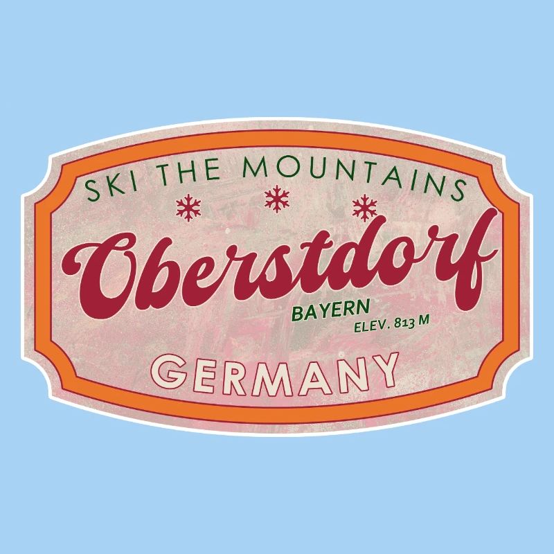 Oberstdorf Bavaria Retro Ski Label