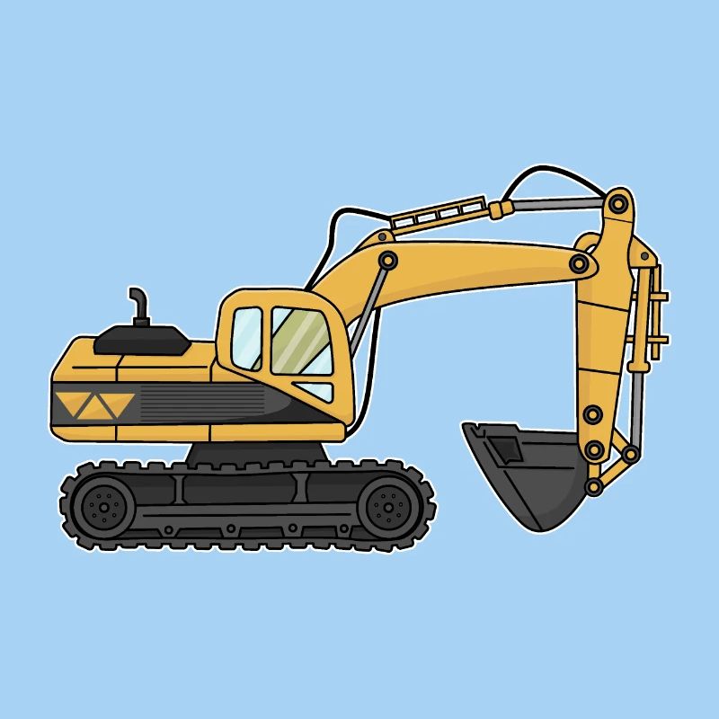 Excavator, construction site
