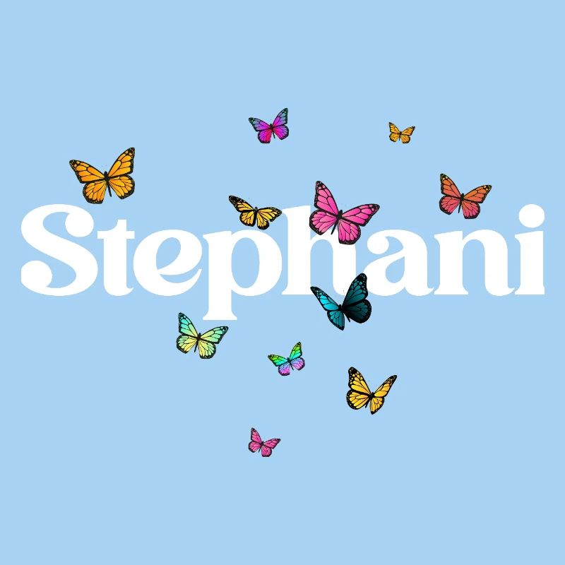 Schöner Mädchenname mit Schmetterlingen STEPHANI