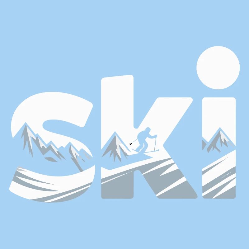 Ski Mountain Panorama Typo Design