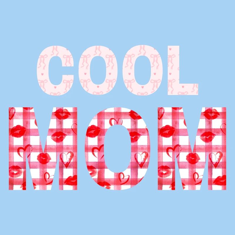 Heart Plaid Mom Statement