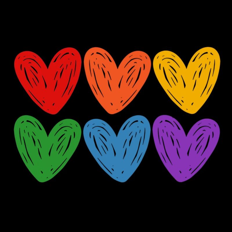 Cœurs arc-en-ciel LGBTQIA