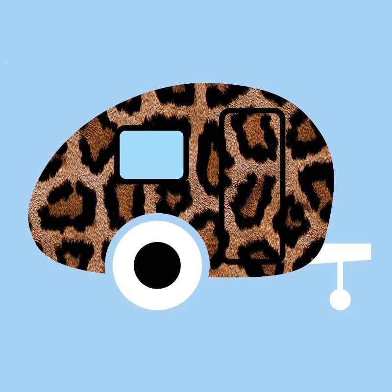 Caravan Wohnwagen Leopard Leolook Camping Retro