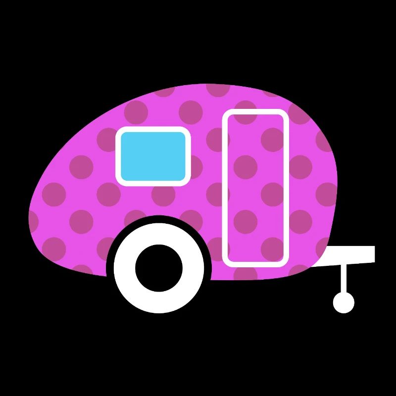 Caravan Wohnwagen Van Life Dots Punkte Muster