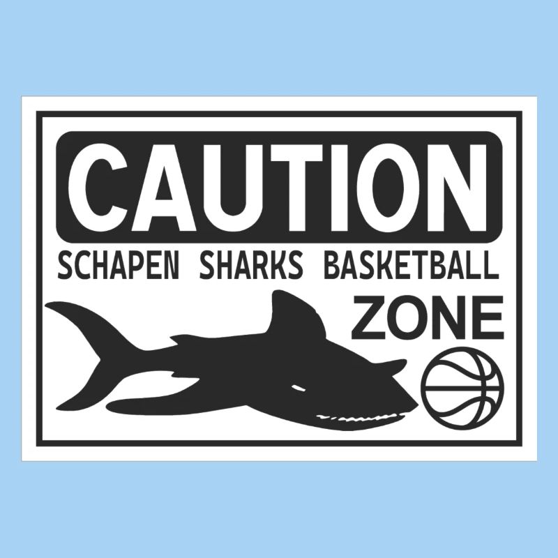 CAUTION SHARKS white