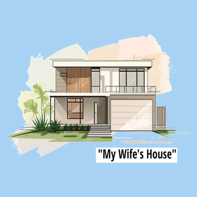 Ultramoderne Familienhausillustration