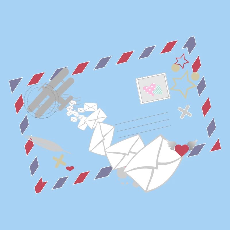 Airmail Rahmen mit Briefen & Postflugzeug Symbol