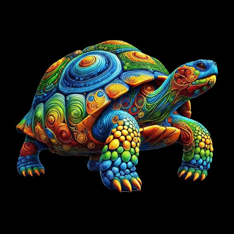 Tortue arc-en-ciel colorée