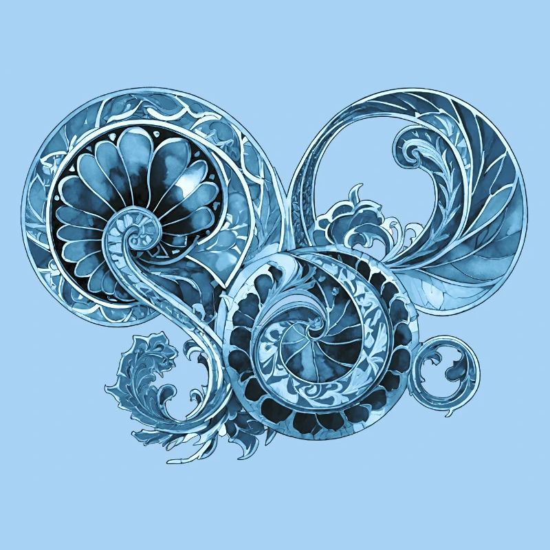 Blaues Ornament