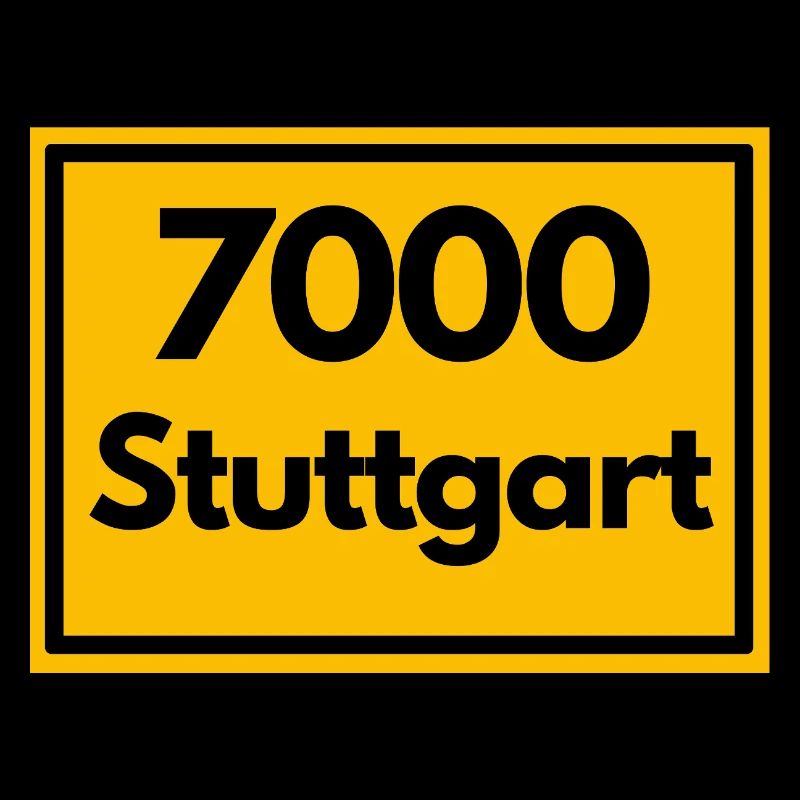 Panneau de lieu - puis Rétro urbain Code postal 7000 Stuttgart