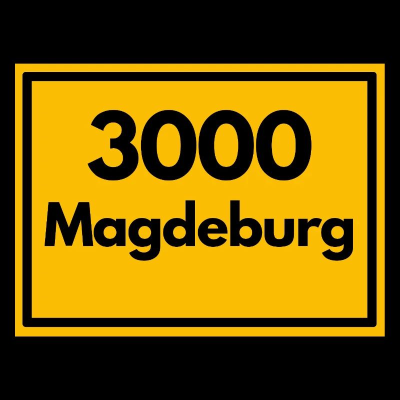 Panneau de lieu - puis rétro ancien code postal 3000 Magdebourg