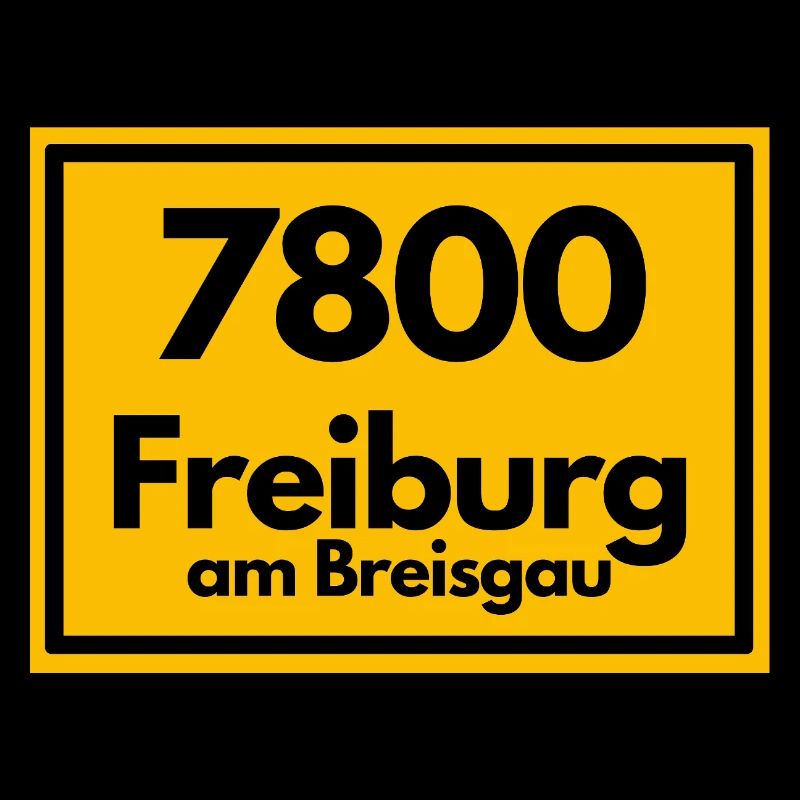 Place sign - then retro old zip code 7800 FREIBURG