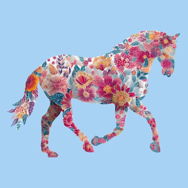 Pferd Blumen Muster