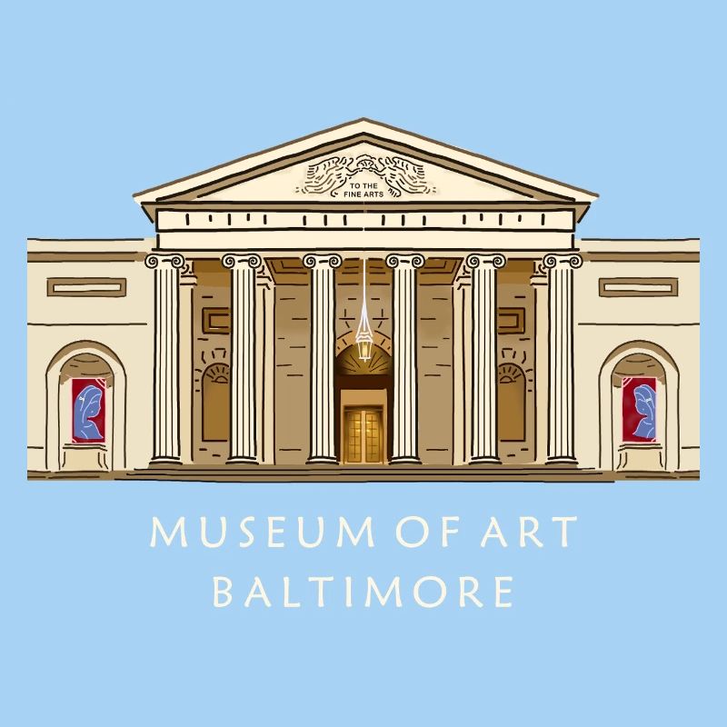 Baltimore Museum, hand-drawn illustration