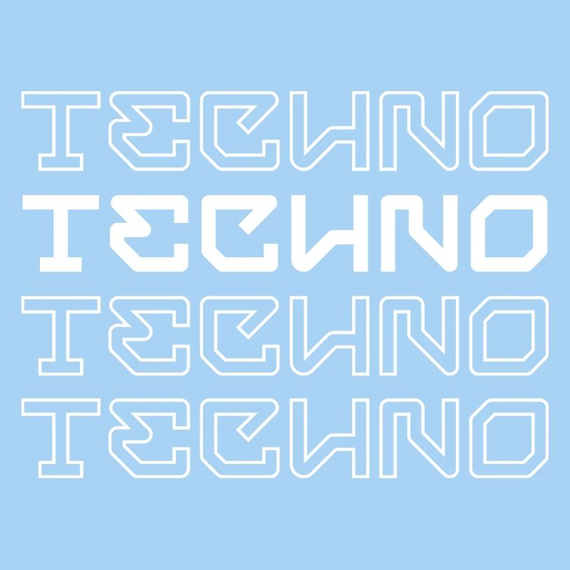 Techno modern typography logo design