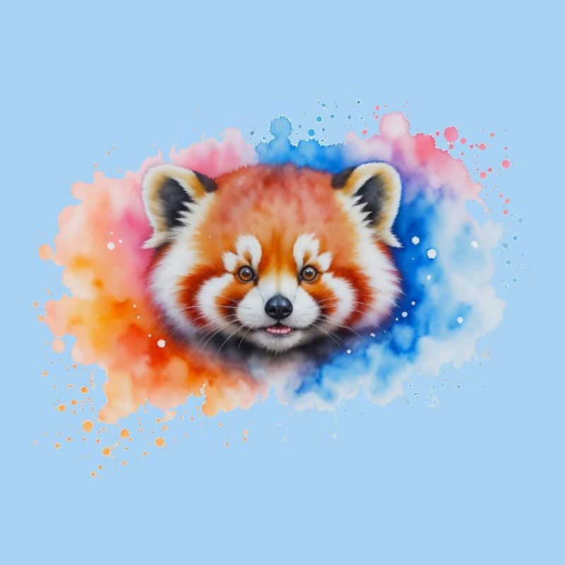 Wasserfarbener Roter Panda Splash