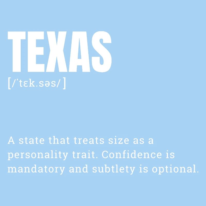 Typographie grand format du Texas Humour