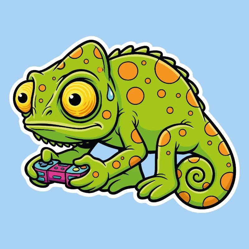 Chameleon Gamer Controller Videospiel-Maskottchen