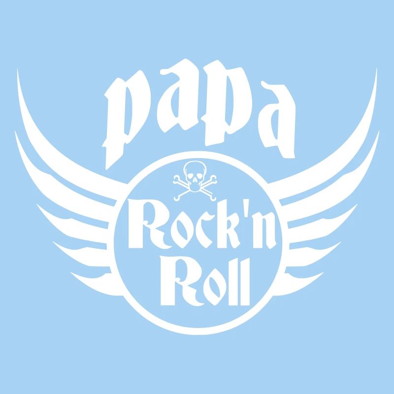 Papa Rock and Roll Crâne Ailes Blanc