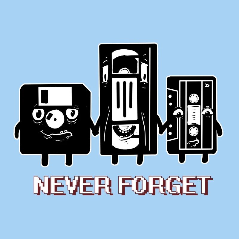 NEVER FORGET CASETTE DISKETTE FUNNY