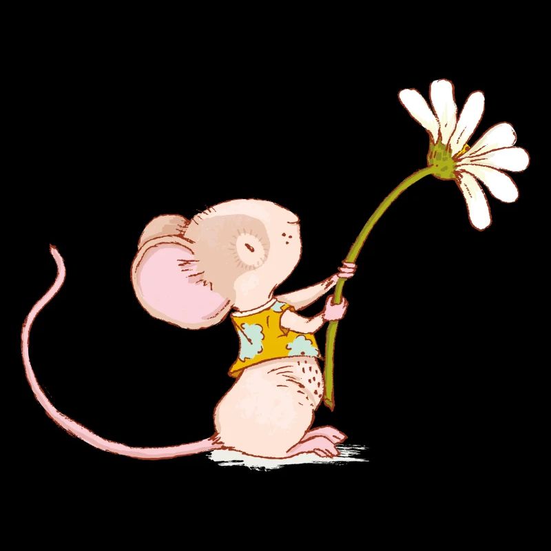 Souris avec fleur