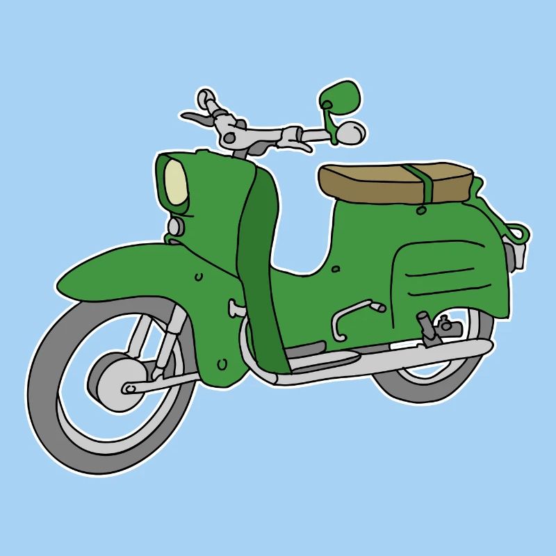 Green scooter Simson "Schwalbe"