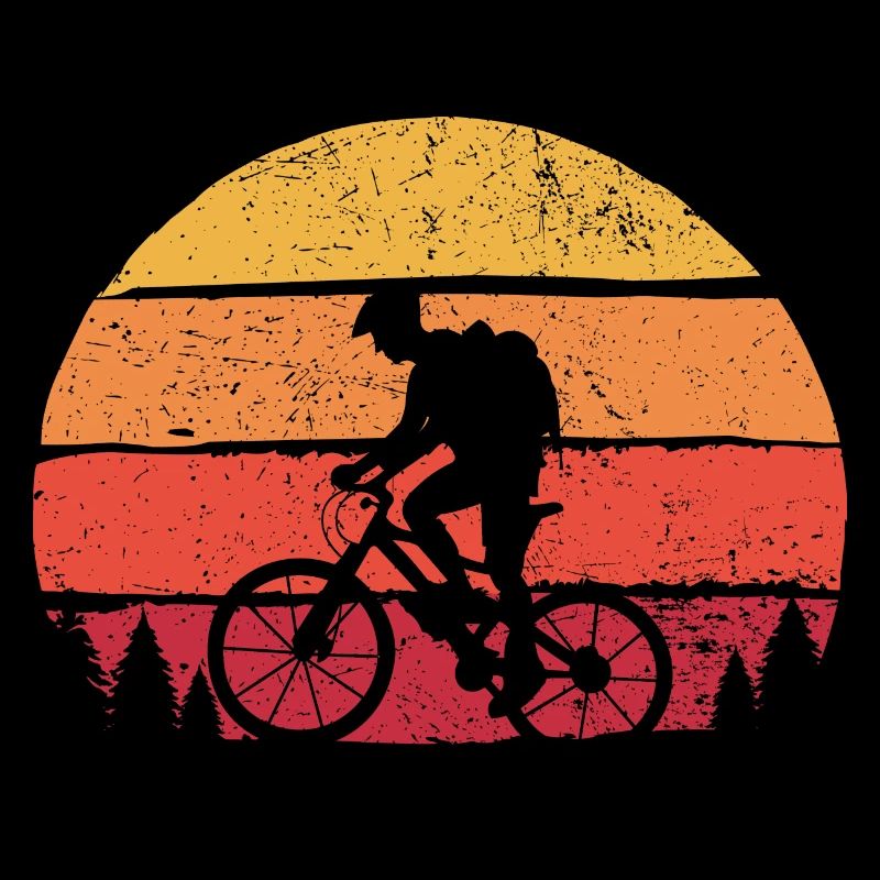 Twin Cyclist Sunset Silhouette