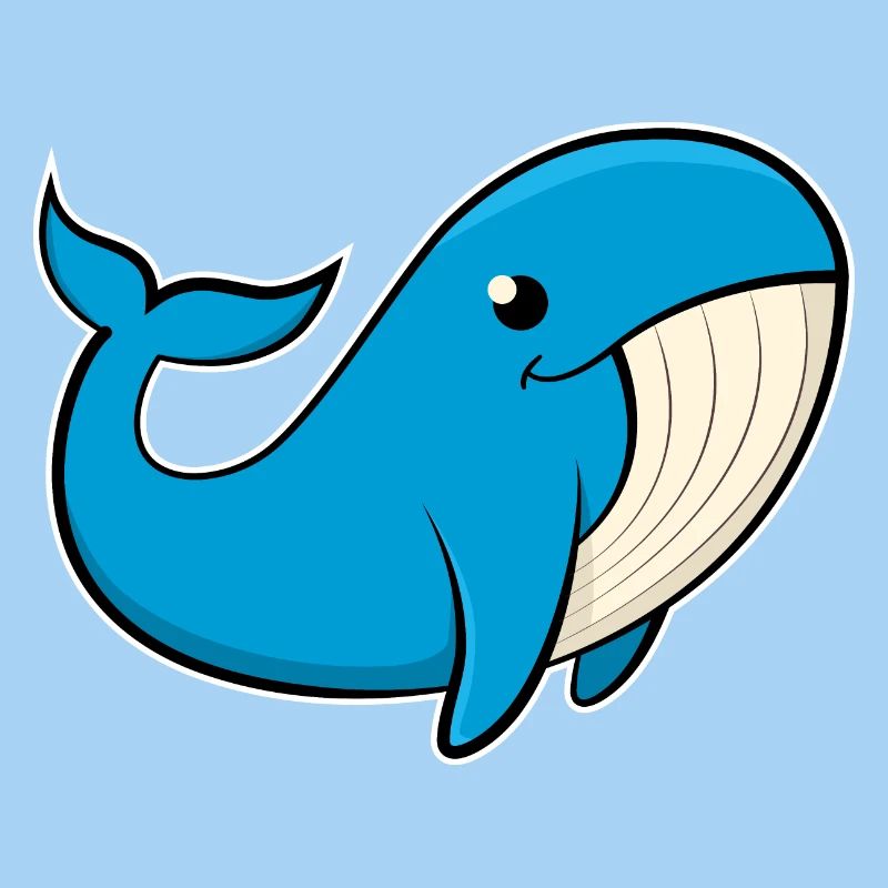 Image joyeuse d’une baleine bleue