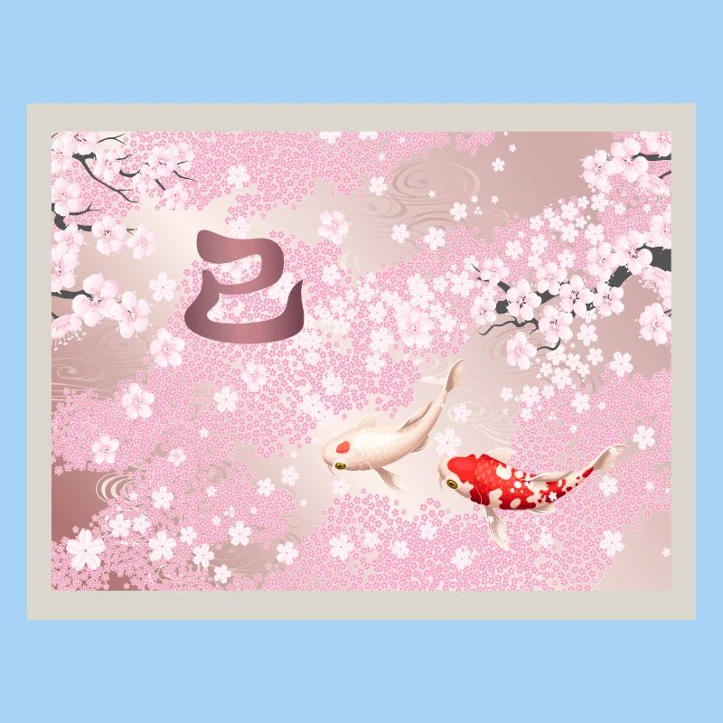 Chinese New Year 2025 Cherry Blossom Koi Fish