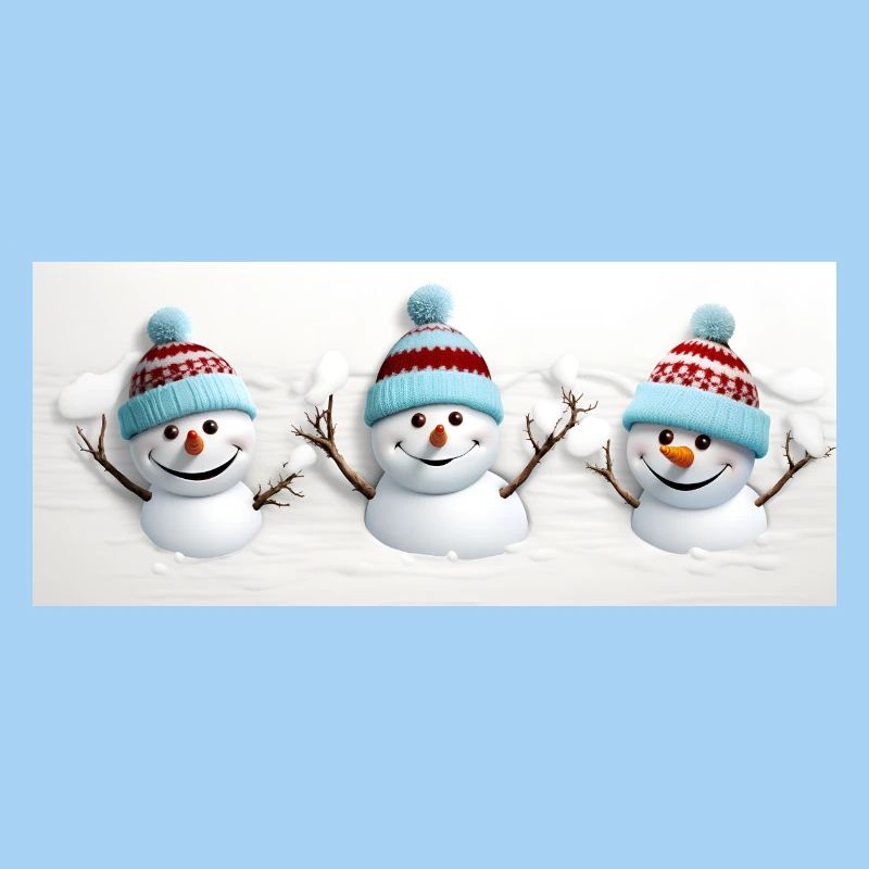 3 cute snowmen