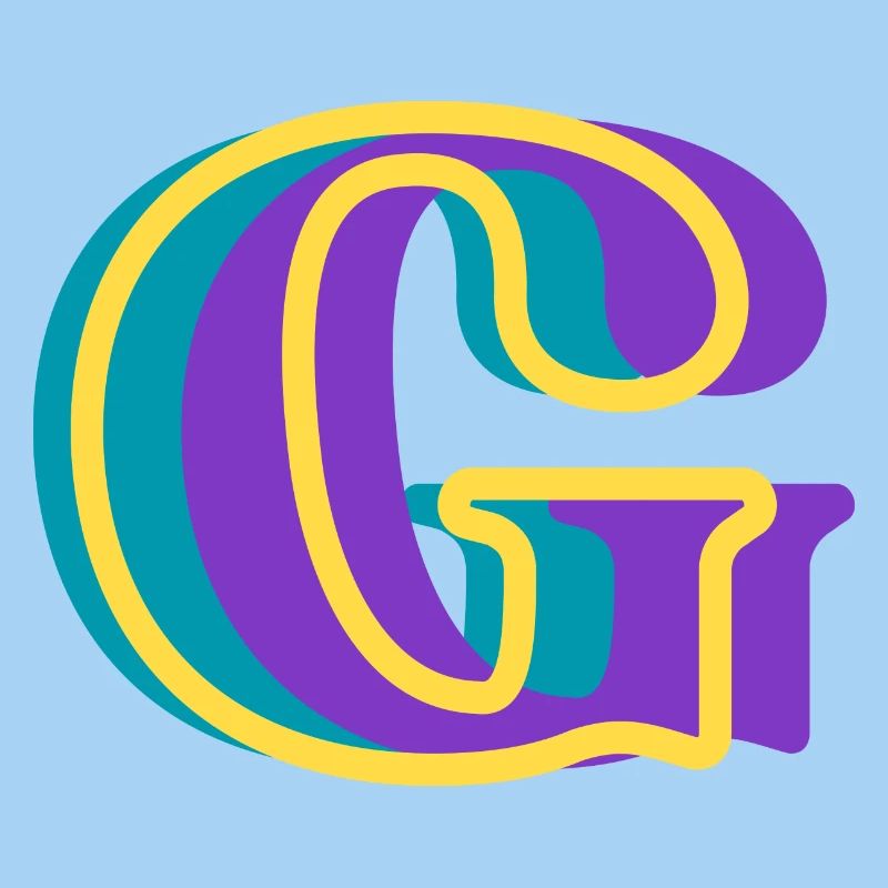 Mehrfarbiger Buchstabe g – originelle Geschenkidee