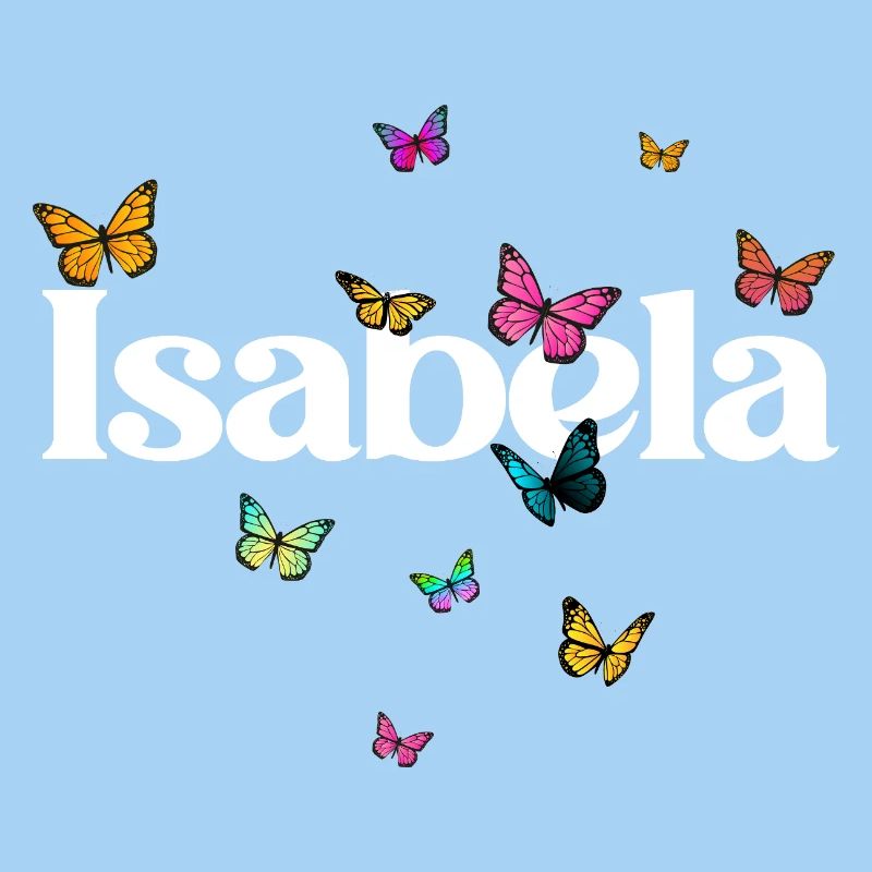 Schöner Mädchenname mit Schmetterlingen ISABELA