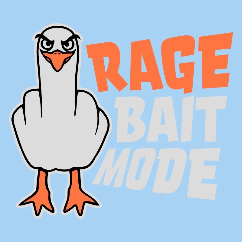 Rage Appât Mode Mouette Oiseau Méchant Drôle Provocation