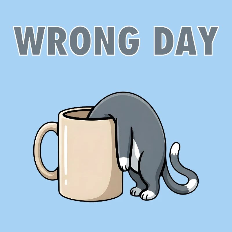 Wrong Day Cat - Funny Bad Day Coffee Meme