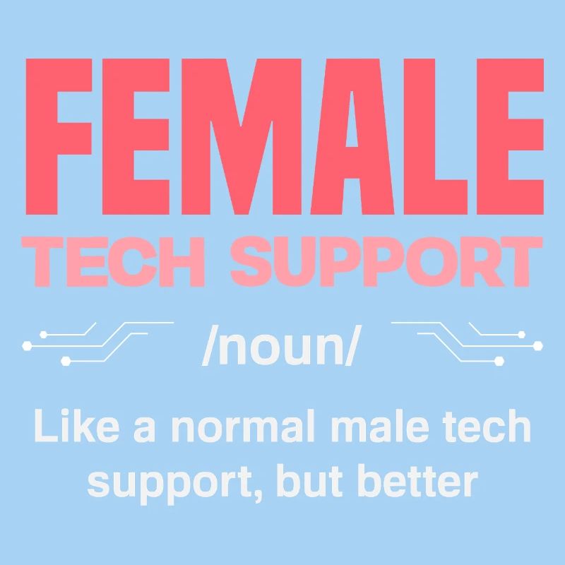Tech Support Woman Definition IT Admin Computer
