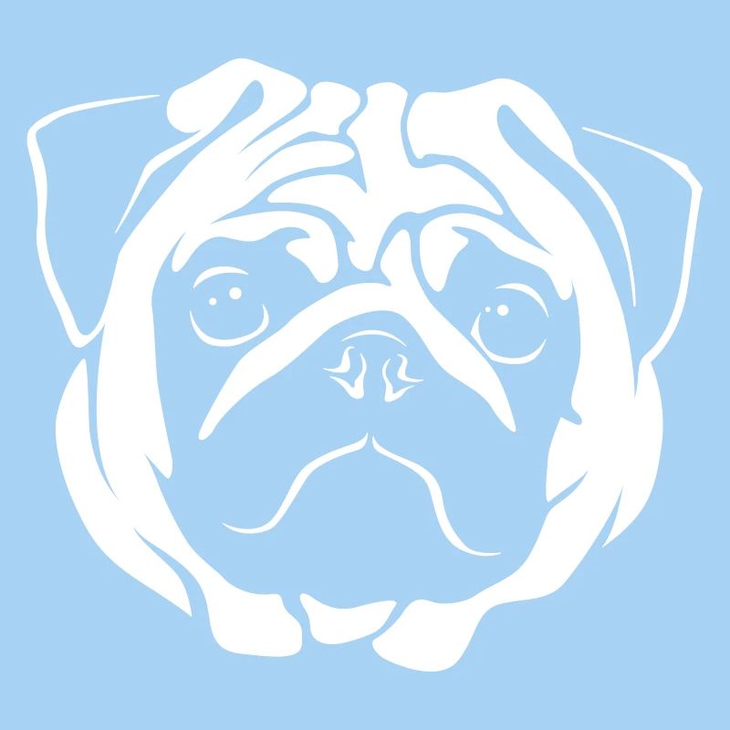 Pug Portrait - Negative Style