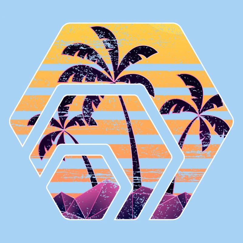 Hex token sunset, hex palm beach sunset