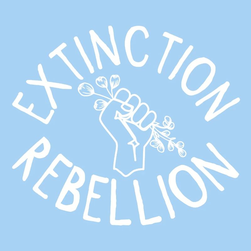 Extinction Rebellion Faust mit Knospe