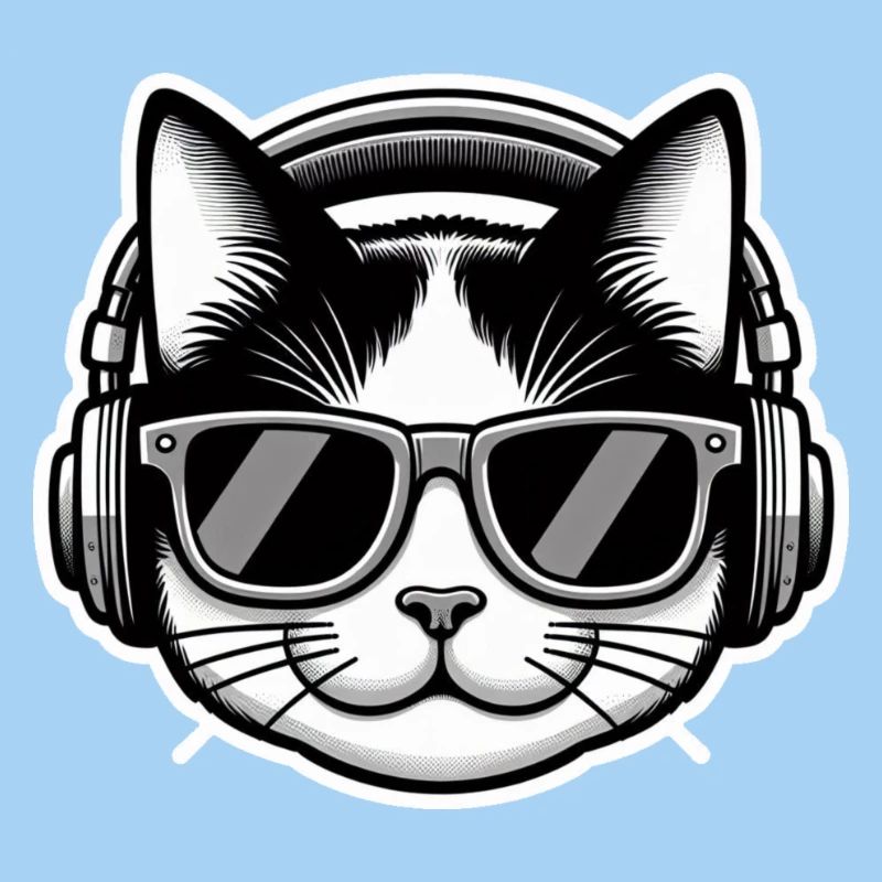 Katze Brille Kopfhörer