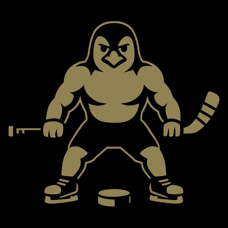 Pinguin Eishockey Spieler Minimalistisch 